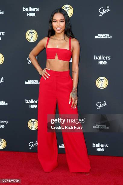 Karrueche Tran attends the Sports Illustrated Fashionable 50 on July 12, 2018 in West Hollywood, California.