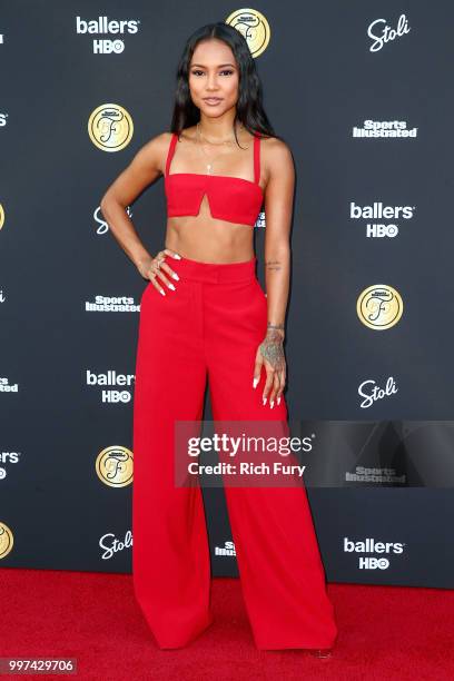 Karrueche Tran attends the Sports Illustrated Fashionable 50 on July 12, 2018 in West Hollywood, California.