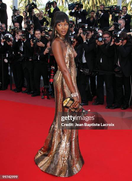 Naomi Campbell attends the premiere of 'Biutiful' held at the Palais des Festivals during the 63rd Annual International Cannes Film Festival on May...