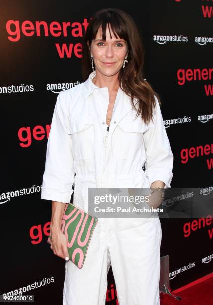 Actress Katie Aselton attends the premiere of Amazon Studios' "Generation Wealth" at ArcLight Hollywood on July 12, 2018 in Hollywood, California.