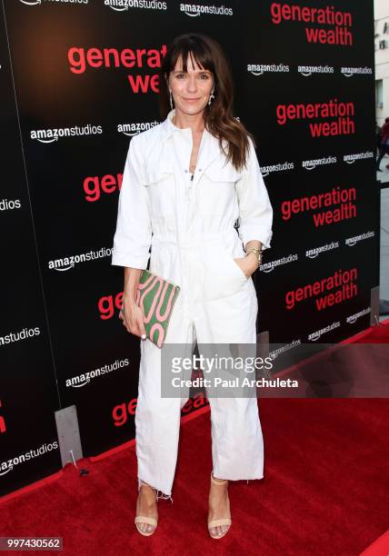 Actress Katie Aselton attends the premiere of Amazon Studios' "Generation Wealth" at ArcLight Hollywood on July 12, 2018 in Hollywood, California.