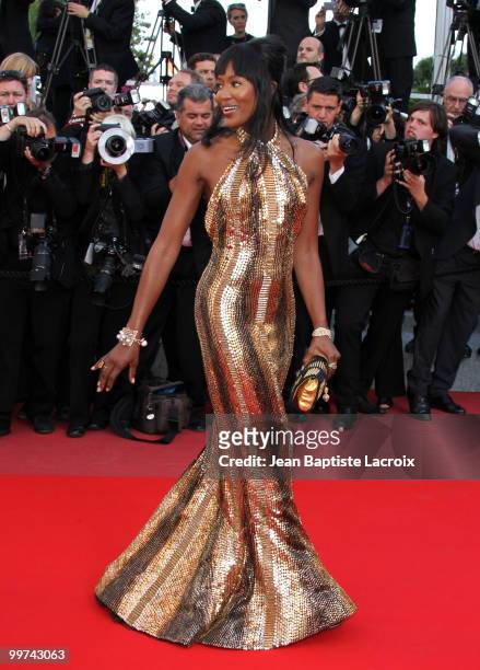 Naomi Campbell attends the premiere of 'Biutiful' held at the Palais des Festivals during the 63rd Annual International Cannes Film Festival on May...
