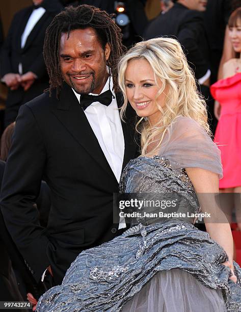 Christian Karembeu and Adriana Karembeu attend the premiere of 'Biutiful' held at the Palais des Festivals during the 63rd Annual International...