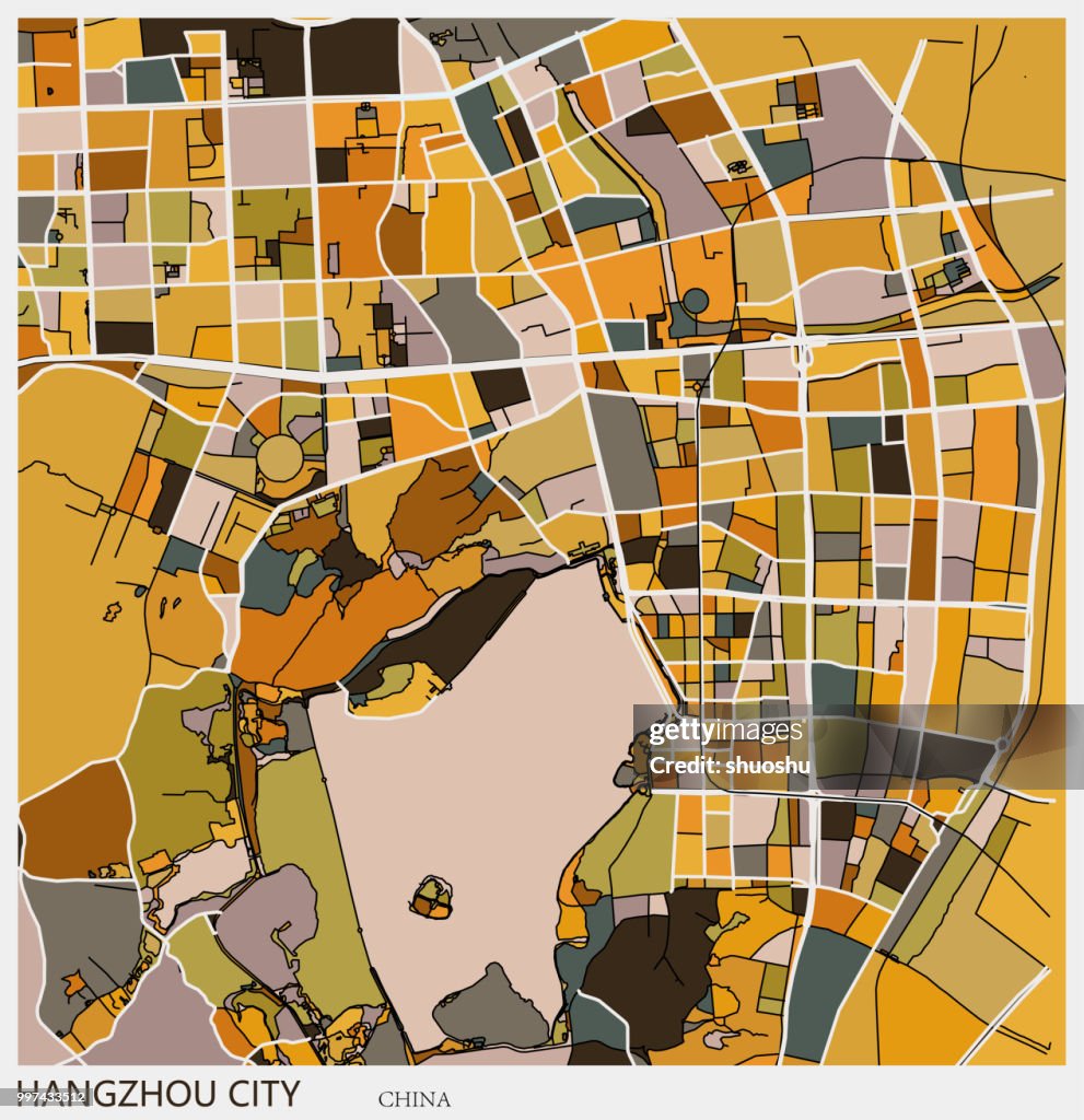 Hangzhou city art map background