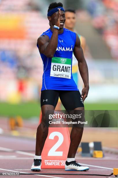 Antonio Grant of Panama in action during heat 1 of the men's 400m semi final on day three of The IAAF World U20 Championships on July 12, 2018 in...