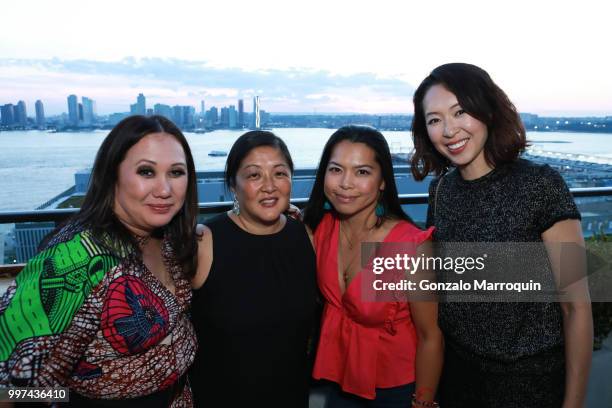 Melissa de la Cruz, Tammi Weiss and Yumi Kobayashi during the Melissa de la Cruz And Michael Johnston Summer Soiree at Azul On the Rooftop at Hotel...