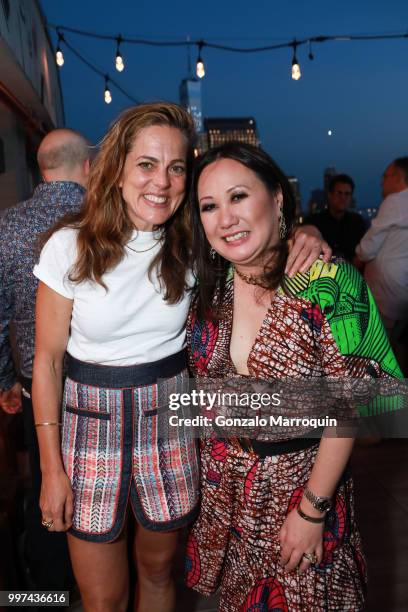 Hilary Reyl and Melissa de la Cruz during the Melissa de la Cruz And Michael Johnston Summer Soiree at Azul On the Rooftop at Hotel Hugo on July 12,...