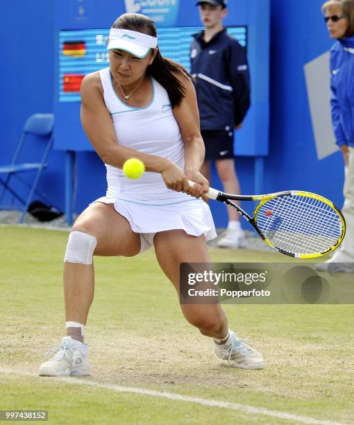 Shuai Peng of China in action during day 6 of the AEGON Classic at the Edgbaston Priory Club in Birmingham on June 11, 2011.
