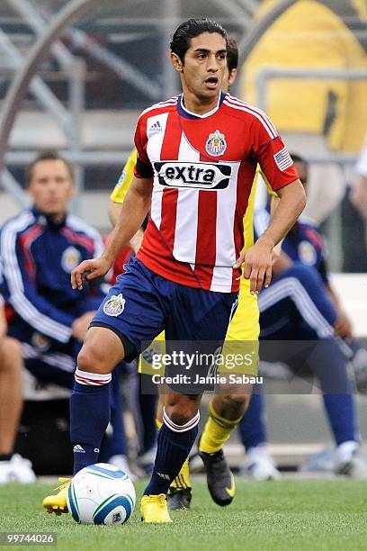 Mariano Trujillo of Chivas USA controls the ball against the Columbus Crew on May 15, 2010 at Crew Stadium in Columbus, Ohio.