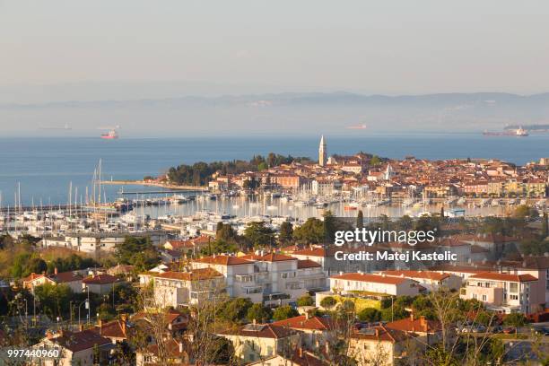 picturesque old town izola, slovenia. - izola stock pictures, royalty-free photos & images