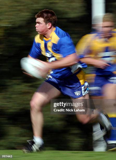 Jamie Lyon in action during the Parramatta Eels Training session, ahead of their Sunday NRL match with the New Zealand Warriors, held at Parramatta...