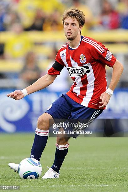 Blair Gavin of Chivas USA controls the ball against the Columbus Crew on May 15, 2010 at Crew Stadium in Columbus, Ohio.