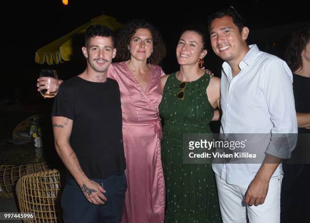 Charlie Le Mindu, Chloe Tolmer, Garance Dore and George Fleck attend Garance Doré, founder of Atelier Doré, celebrates Au Soleil:A Summer Soirée by...