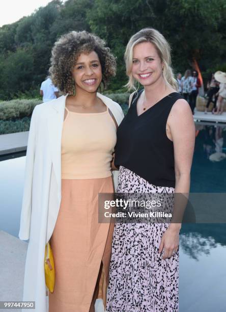 Amber Earl and Sarah Dubbeldam attend Garance Doré, founder of Atelier Doré, celebrates Au Soleil:A Summer Soirée by Le Méridien  a global programme...