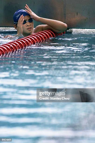Atie Juliani of Indonesia trains for the 21st South East Asian Games at the Bukit Jalil Aquatic Center, Kuala Lumpur, Malaysia. DIGITAL IMAGE...