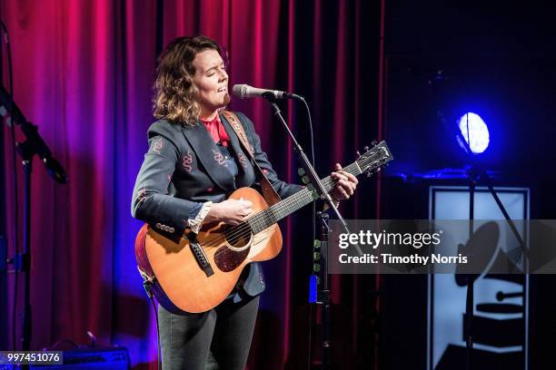 Brandi Carlile performs during an evening with Brandi Carlile at The GRAMMY Museum on July 12, 2018 in Los Angeles, California.