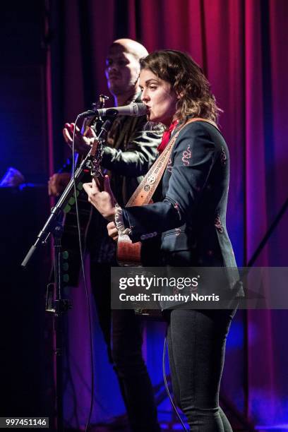 Brandi Carlile performs during an evening with Brandi Carlile at The GRAMMY Museum on July 12, 2018 in Los Angeles, California.