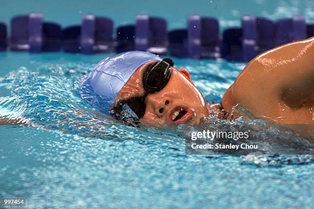 Siripiya Sutanto of Indonesia in action during a training session for the 21st South East Asian Games at the Bukit Jalil Aquatic Center, Kuala...