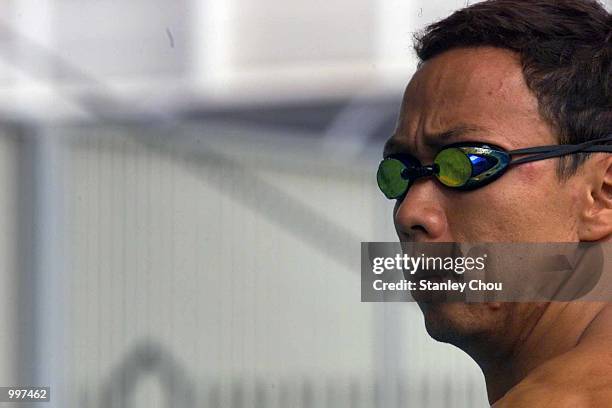 Richard Sambera of Indonesia in action during a training session for the 21st South East Asian Games at the Bukit Jalil Aquatic Center, Kuala Lumpur,...