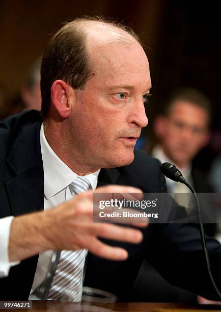 Lamar McKay, chairman of BP America Inc., testifies at a Senate Homeland Security Committee hearing in Washington, D.C., U.S., on Monday, May 17,...