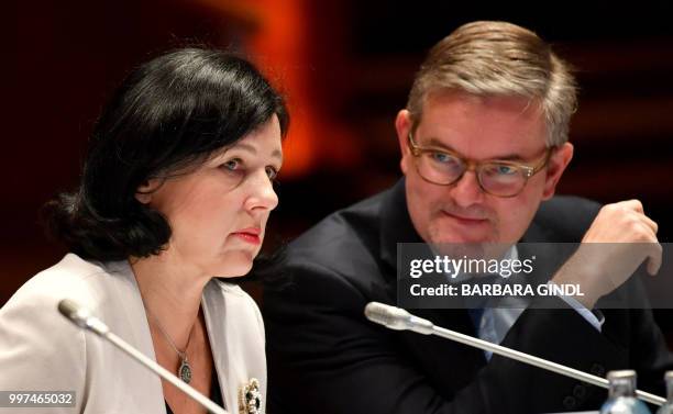 European Commissioner for Justice, Consumers and Gender Equality, Czech Vera Jourova and EU-Commissioner for Justice and Consumers, and European...