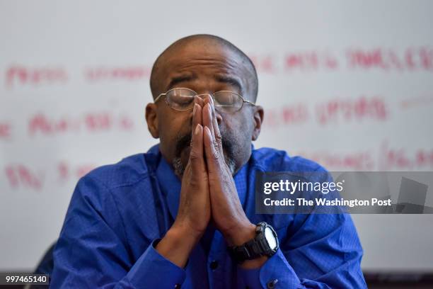 Keith Mitchell, Jr., falls into his own thoughts before a plant tour and job interview at AirLite Plastics in North Omaha on Friday, May 4 in Omaha,...