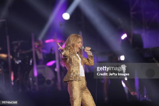 Canadian singer Celine Dion singing during live concert 2018 in Sentul, Bogor, Indonesia, on July 7, 2018.