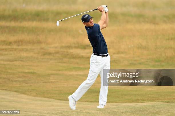 Martin Kaymer of Germany takes his second shot on hole four during day two of the Aberdeen Standard Investments Scottish Open at Gullane Golf Course...