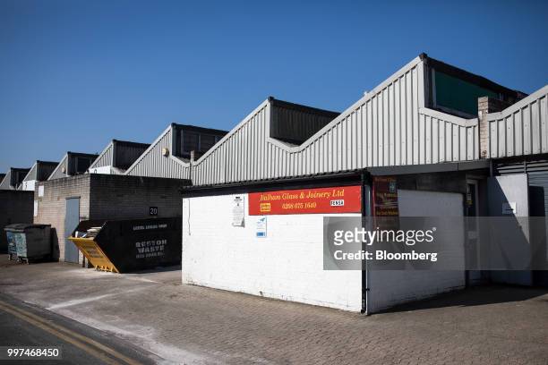 The Balham Glass and Joinery company's offices sit on the Zennor TradePark trading estate in the Balham district of south London, U.K., on Friday,...