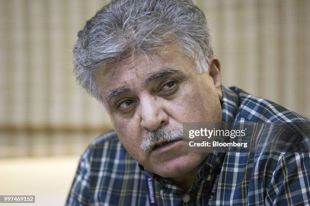 Dostain Khan Jamaldini, chairman of the Gwadar Port Authority, speaks during an interview in his office at Gwadar Port in Gwadar, Balochistan,...