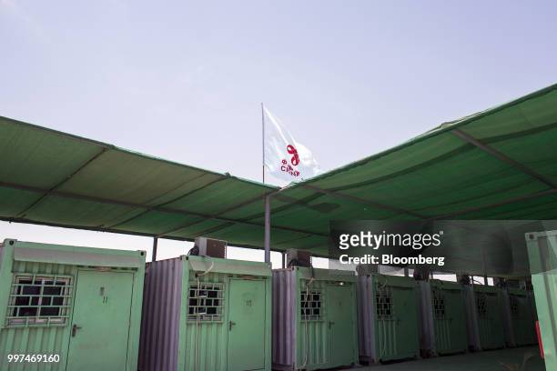 Containers sit in a workers camp, operated by China Overseas Ports Holding Co., in Gwadar, Balochistan, Pakistan, on Tuesday, July 4, 2018. What used...