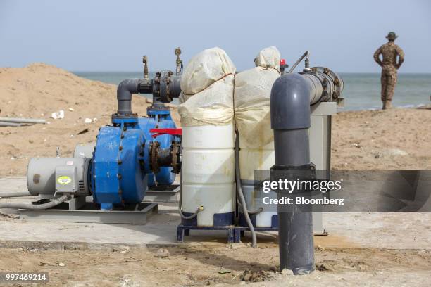 Machinery stands at a desalination plant in Gwadar, Balochistan, Pakistan, on Tuesday, July 4, 2018. What used to be a small fishing town on the...