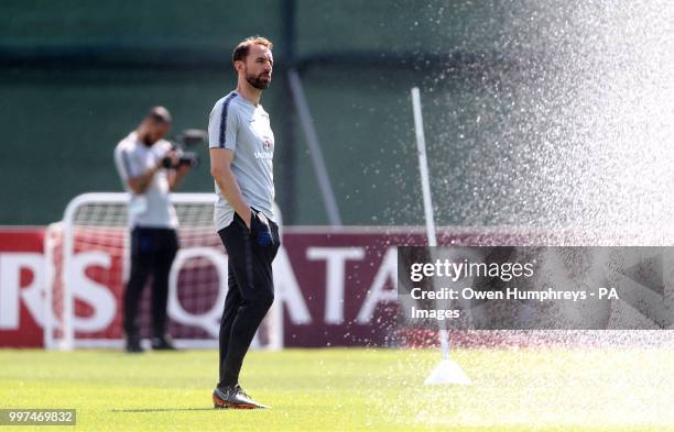 England manager Gareth Southgate during the training session at the Spartak Zelenogorsk Stadium.