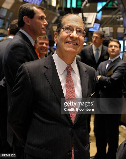 Jorge Londono, president and chief executive officer of Bancolombia SA, takes a tour of the New York Stock Exchange in New York, U.S., on Monday, May...