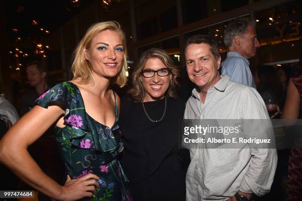 Lucy Walker, Lauren Greenfield and James Moll attend the after party for the premiere of Amazon Studios' "Generation Wealth" at Paley Hollywood on...