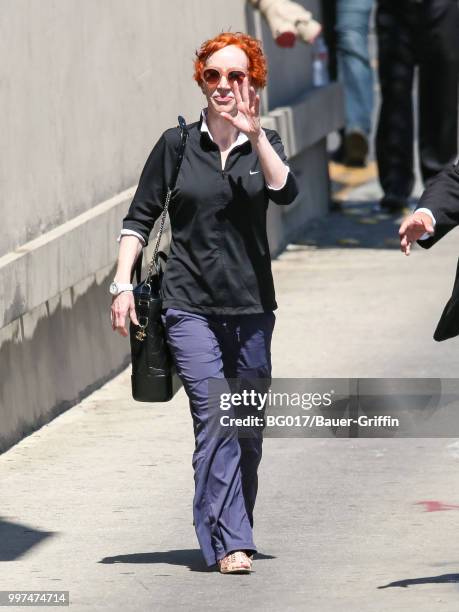 Kathy Griffin is seen arriving at 'Jimmy Kimmel Live' on July 12, 2018 in Los Angeles, California.