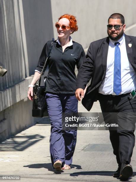 Kathy Griffin is seen arriving at 'Jimmy Kimmel Live' on July 12, 2018 in Los Angeles, California.