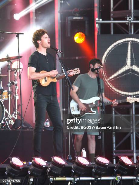 Vance Joy is seen performing at 'Jimmy Kimmel Live' on July 12, 2018 in Los Angeles, California.