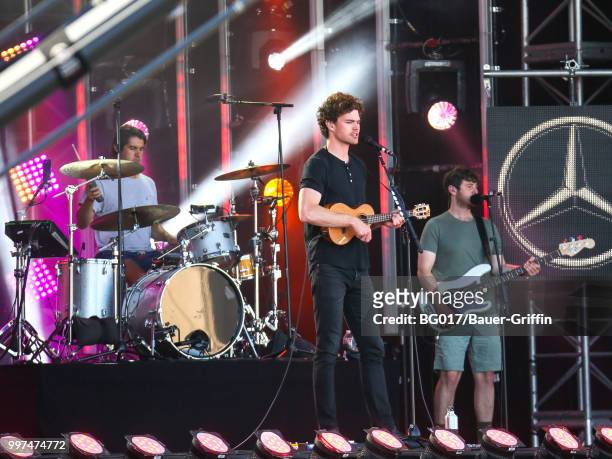 Vance Joy is seen performing at 'Jimmy Kimmel Live' on July 12, 2018 in Los Angeles, California.