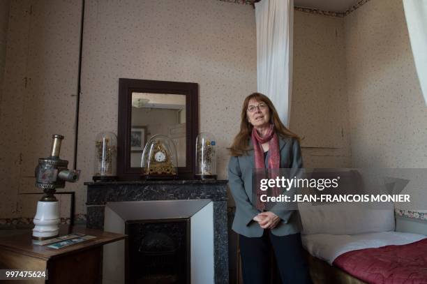 French General Secretary of the "Friends of Marcel Proust" and Lecturer in literature at the Sorbonne University, Mireille Naturel, poses in the...