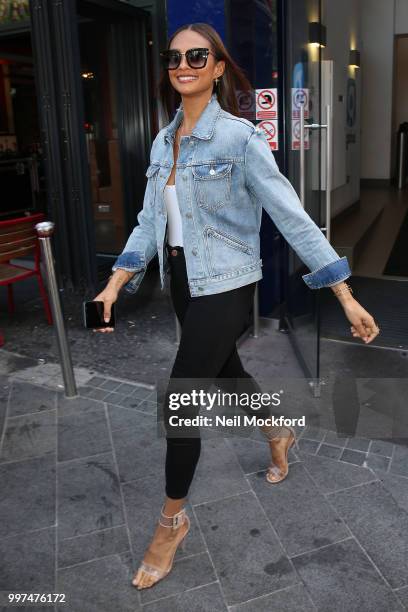 Alesha Dixon seen at the Global Radio Studios on July 13, 2018 in London, England.