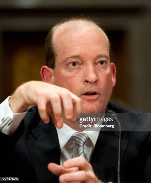 Lamar McKay, chairman of BP America Inc., testifies at a Senate Homeland Security Committee hearing in Washington, D.C., U.S., on Monday, May 17,...