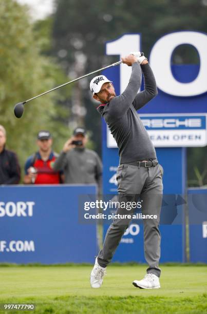 Charl Schwartzel of South Africa in action in the first round of the men's single competition at the European Tour PGA Championship in Winsen an der...