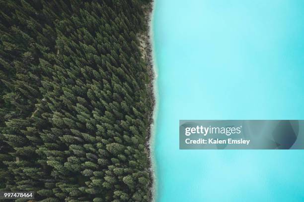 aerial view of berg lake, british columbia, canada. - abstract images stock pictures, royalty-free photos & images