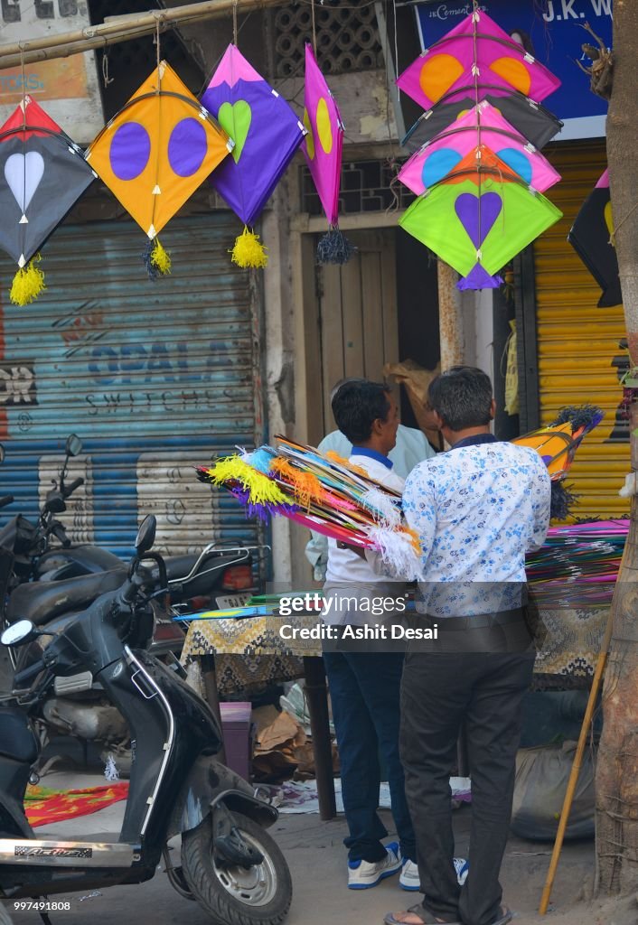 Kite flying festival in Vadodara, Gujarat.