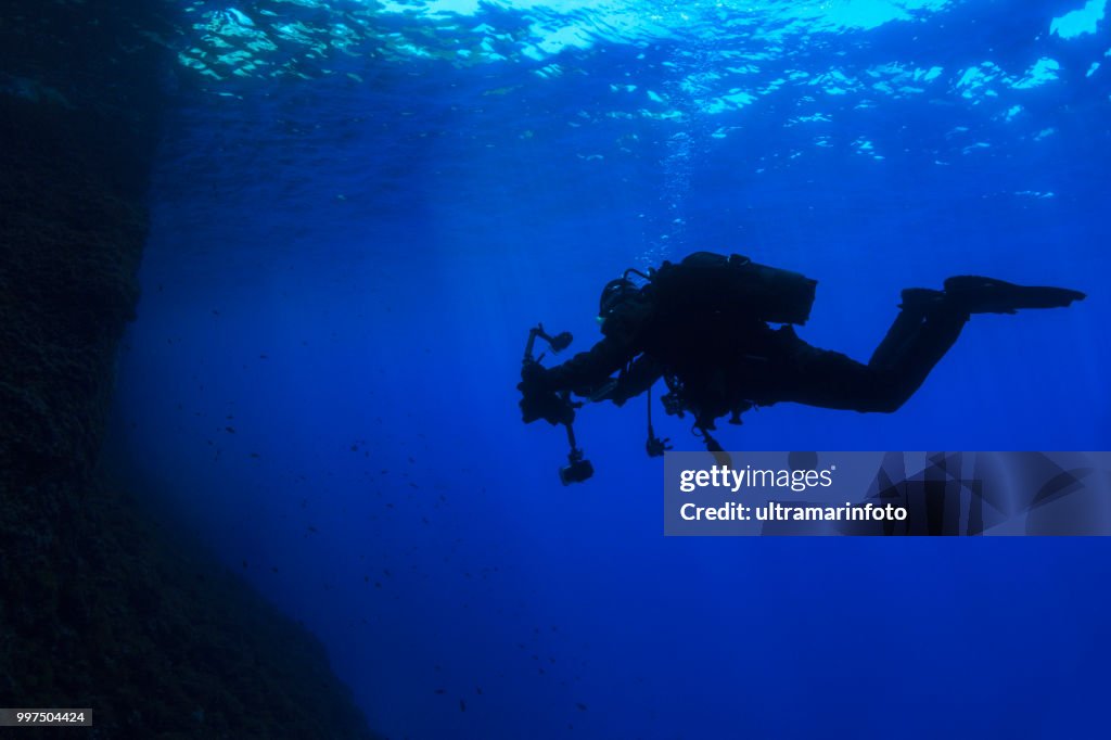 Underwater, underwater photographer Technical Diving Scuba diver Exploring and enjoying Sea life Water sports Techdive Scuba diver point of view