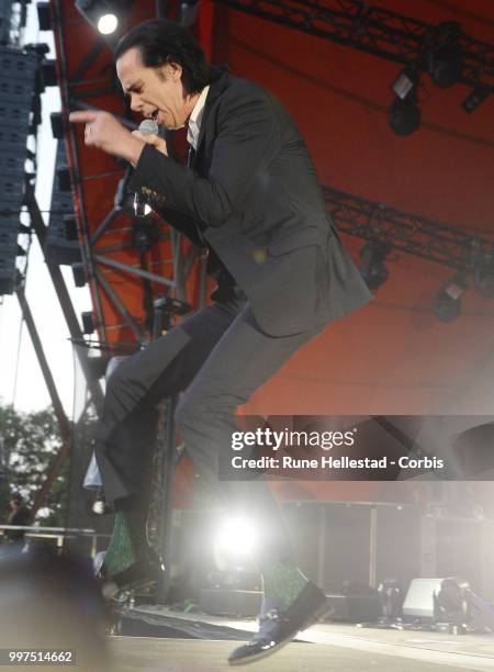 Nick Cave And The Bad Seeds perform at Roskilde Festival on July 06, 2018 in Roskilde, Denmark. .