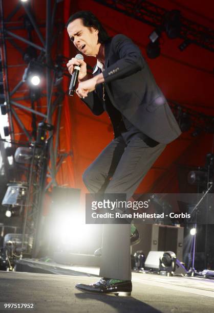 Nick Cave And The Bad Seeds perform at Roskilde Festival on July 06, 2018 in Roskilde, Denmark. .