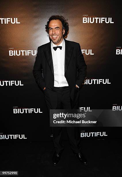 Director Alejandro Gonzalez Inarritu attends the Biutiful Party at the Majestic Beach during the 63rd Annual Cannes Film Festival on May 17, 2010 in...