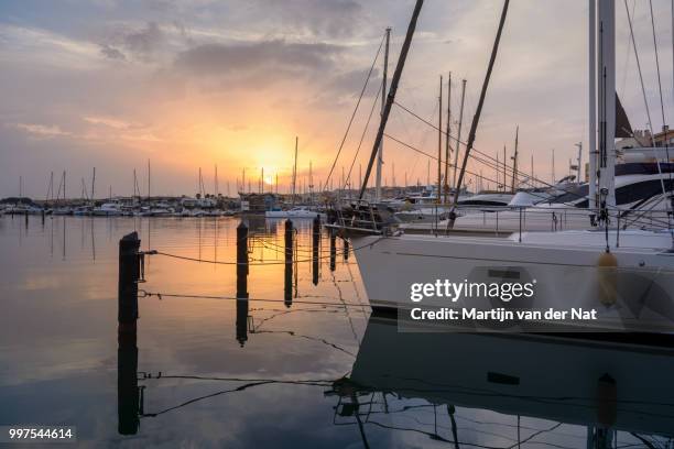 sunset at cap d'agde - cap dagde stockfoto's en -beelden